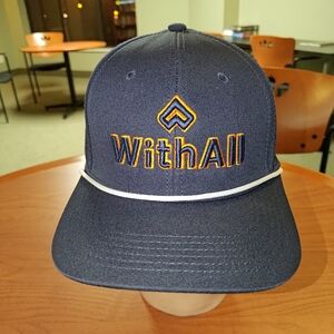 WithAll Thick Embroidered Logo Vented Trucker Golf Snapback Hat Cap w/ Rope